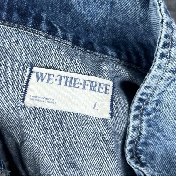 NEW Free People/ We The Free Trouser Jumpsuit Womens Large Denim Utility - Picture 7 of 10
